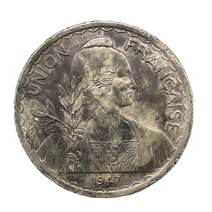 France Indo-China 1947 One Piastre Copper-Nickel 18g 35mm Coin KM 32.1 - Picture 1 of 4