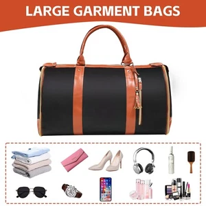 US black Carry-on Garment Large Duffel Bag Suit Travel Weekend Flight Luggage - Picture 1 of 7