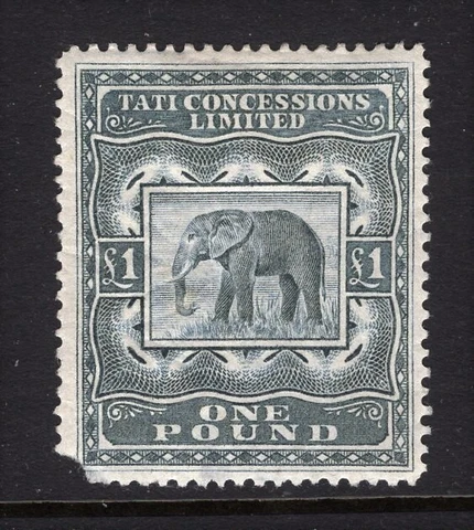 Bechuanaland Revenue 1896 Tati Concessions Elephant £1 Mint OG Faults Cover