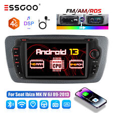 4G Autoradio 4+64G Android 13 Carplay DSP GPS RDS Für Seat Ibiza IV 6J 2009-2013