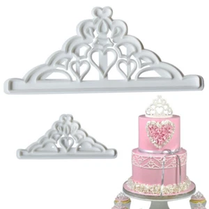 2 piezas Pastel Molde Molde Molde Cortador de Fondant Princesa CROWN TIARA **ENVÍO EL MISMO DÍA** - Imagen 1 de 9