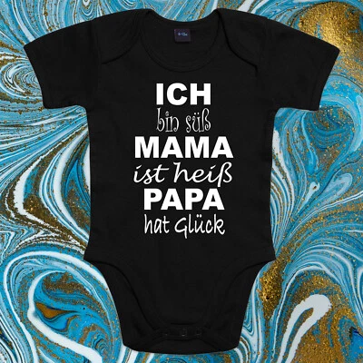 BABYBUGZ Ich Mama Papa Baby Body Bodysuit Strampler Kind Geschenk 100% Baumwolle 4 Größen