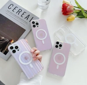 For Apple iphone 16 15 14 13 Pro gradient colorful magnetic suction phone case - Picture 1 of 9