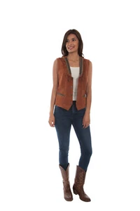 Chaleco con flecos de gamuza para mujer Scully L1050 - Imagen 1 de 3