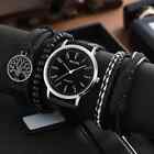 MSCXDK Brand 5pcs Black Quartz Watches Bracelet Men Business Casual Round Watch