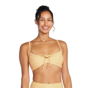 Speedo Swimsuit Bikini Top Adjustable Square Neck | Summer Yellow Large NWT - Picture 1 of 2