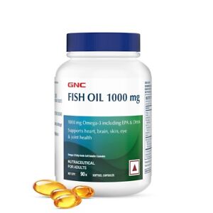 GNC 1000 Mg Omega 3 Fish Oil 90 Softgels Omega 3 Unisex Use Free Shipping+++