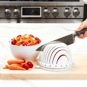 2-Pc. Multi-Function Bowl Cutter Set Fruit Vegetable Salad Cutter Bowl - Picture 1 of 4