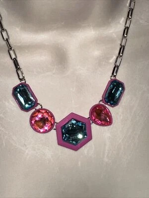 J экипажа льда сапфир синий опал розовый со стразами блестящее ожерелье новый без ЯРЛЫКОВ 💗226 - Изображение 1 из 3