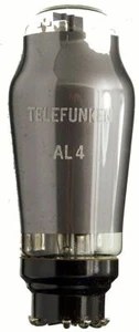 Pentodo AL4. Un tubo de radio histórico de Telefunken, impreso en blanco. ID20220 - Imagen 1 de 2