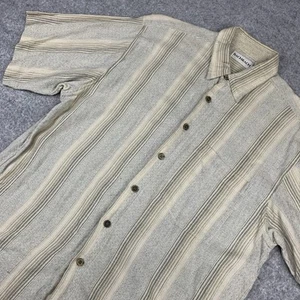 Vintage Bachrach Men's Shirt Size Large Short Sleeve Button Up Cotton Striped - Picture 1 of 6