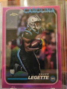 Xavier Legette 2024 Topps Chrome Pink Refractor RC #211 - Carolina Panthers - Picture 1 of 2