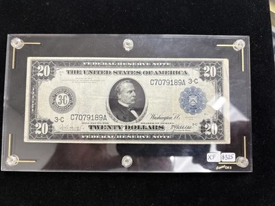 1914 $20 Grover Cleveland XF+ Philadelphia 3-C Fed. Res. Note in Capital Plastic - Image 1 of 4