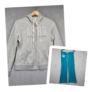 Aeropostale Hoodie Jogginghose Set Damen M türkis grün bestickt Athleisure LESEN - Bild 1 von 19