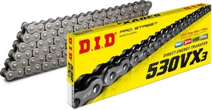 D.I.D PRO STREET VX3 X-RING CHAIN 530 PITCH -120 LINKS - NATURAL STEEL - Picture 1 of 1