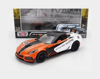 MOTOR-MAX 73796 CHEVROLET - CORVETTE ZR1 N 24 RACING 2019 - WHITE BLACK ORANGE - - Immagine 1 di 2