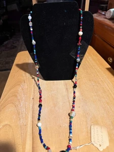 NORTHWESTERN ASSORTED TRADE BEADS NECKLACE 33"L - Picture 1 of 5