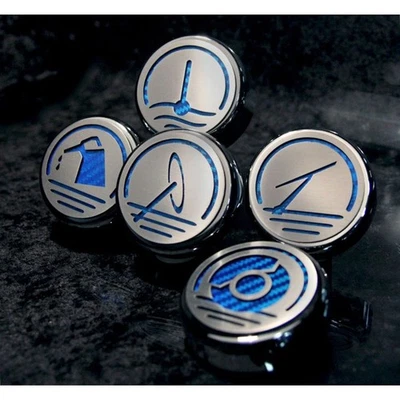 Cubiertas de tapa ejecutiva azul con incrustación CF 5p para Ford Mustang 05-09 automático [cromo] Foto 1 de 3