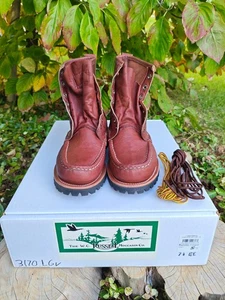 Russell Moccasin Bird Shooter Boots 7.5 EE Brown Double Vamp with Box [Mint] - Picture 1 of 23