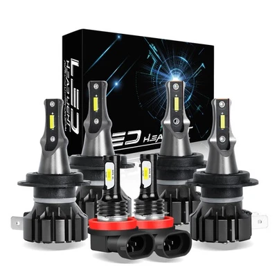 For Mercedes-Benz E350 E550 2008-2012 LED Headlight Bulb High Low Beam+Fog light - Image 1 of 4