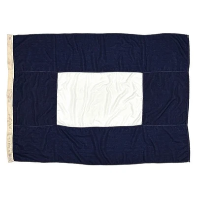 Grande Vintage Cosido Náutico Marítimo Señal Bandera Barco Arte Paño P Papa Foto 1 de 4