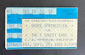 1985 Bruce Springsteen Konzert Ticket Stub 27.09.85 Born in the USA L.A. Kolosseum - Bild 1 von 2