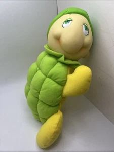 Vintage Glow Worm Hug Me-Glo Kids Soft Plush Green Turtle Soma 1991 works 62 - Picture 1 of 5