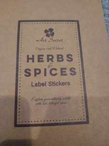 Art Secret Herbs Spices Organic Natural Spices Labels Stickers Book 15 Pages - Picture 1 of 16