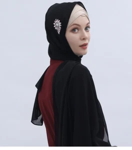 Moda Hiyab Mujeres Musulmanas Envolturas Instantáneas para la Cabeza Bufandas Chales Joyas Prendedor Broche - Imagen 1 de 29