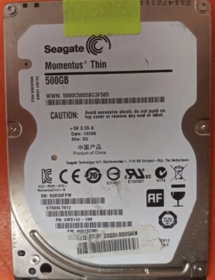 ⭐️⭐️⭐️⭐️⭐️ HDD Hard Drive SATA Laptop 2.5" Seagate ST500LT012 500GB FW: 0001SDM1 - Image 1 of 3