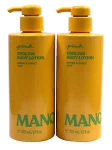 2 VICTORIA'S SECRET PINK MANGO EXTRACT COOLING HAND BODY LOTION 12 FL OZ ALOE - Picture 1 of 6