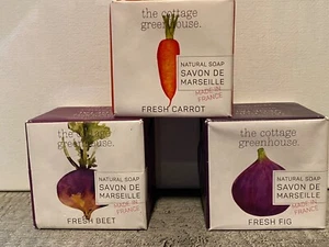The Cottage Greenhouse French Soap NEW, Fig + Beet + Carrot all VEGAN = NEW - Picture 1 of 3