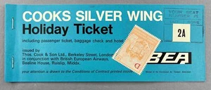 BRITISH EUROPEAN AIRWAYS COOKS SILVER WING TICKET AIRPORT DEPARTURE TAX STAMP - Picture 1 of 6