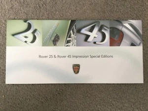 ROVER 25 & 45 impression Brochure Special Editions  2001 pub no 5822 - Picture 1 of 3