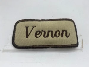 VERNON USED EMBROIDERED VINTAGE SEW ON NAME PATCH TAG ASSORTED COLORS AVAILABLE - Picture 1 of 3