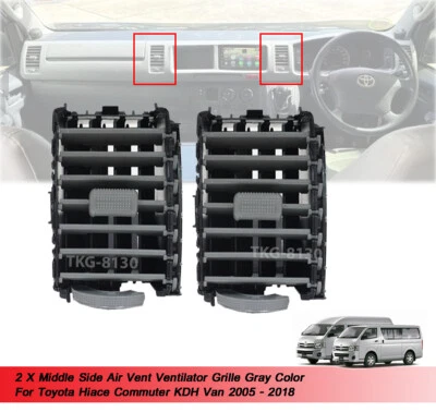 2 X Middle Side Gray Air Vent Grille For Toyota Hiace Commuter 2005 2006 - 2018 - image 1 of 4