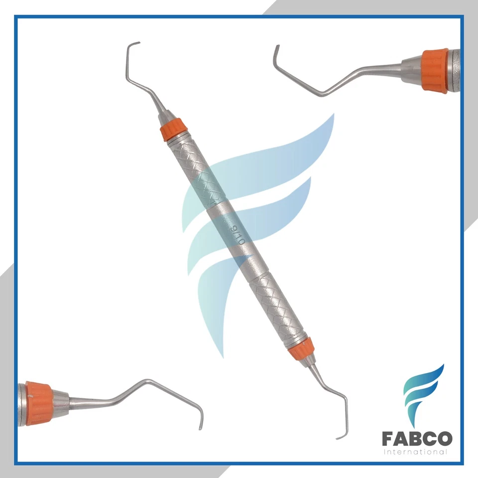 Nuevas curetas dentales Gracey 9/10 escaladoras dentales y curetas mango hueco instante dental Foto 1 de 1