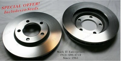 1965 1966 1967 1968 1969 Lincoln Front Disc Brake Rotors PAIR + 10 Mount Studs - Image 1 of 3