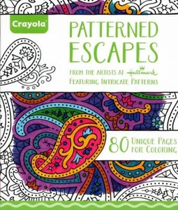 Hallmark Crayola Adult Coloring Book Patterned Escapes - Intricate Patterns - Imagen 1 de 4