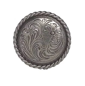 Flower 1-1/2" Antique Nickel Rope Edge Screwback Concho 1787AN by Stecksstore - Picture 1 of 1