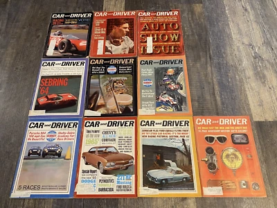 Vintage Car and Driver Magazine 1964 - 10 Issues - No March No April Foto 1 de 4