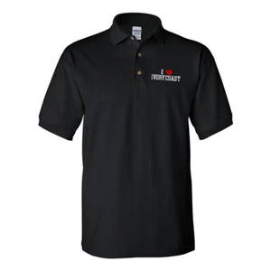 Polo Shirts for Men I Love Ivory Coast Cotton Short Sleeves Golf Tees - Picture 1 of 11
