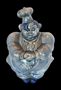 Tarro de galletas azul piedra de colección de ala roja chef. Años 1940 - Imagen 1 de 6