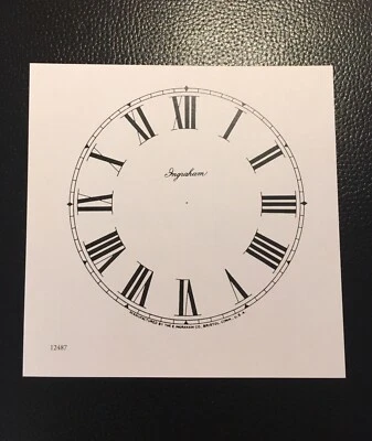 "Piezas de reloj antiguas - esfera de reloj Ingraham 5"" - romano-blanco". Foto 1 de 4