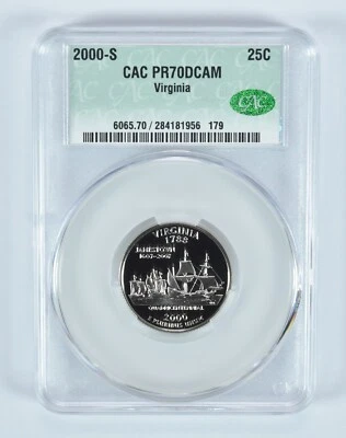 2000-S Washington State Quarter Virginia PR70 DCAM CAC - Image 1 of 4