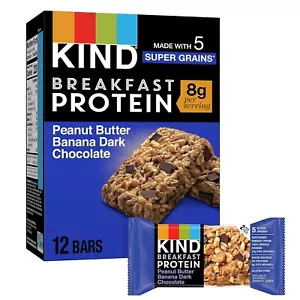KIND Breakfast Healthy Snack Bar Peanut Butter Banana Dark Chocolate Gluten F... - Picture 1 of 3