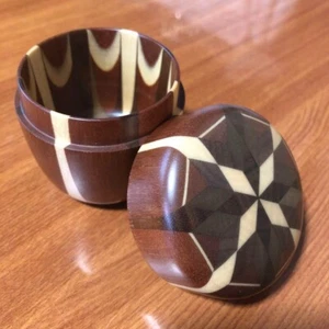 Japanische Yosegi Hakone Natsume Teedose Massivholz Matcha Chazutsu Teezeremonie - Bild 1 von 6