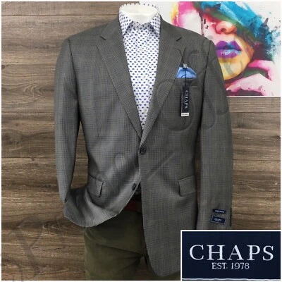 Nuevo Chaps Para Hombres Blazer Abrigo Deportivo Informal 2 Botones Chaqueta Talla 42L Lana Seda Traje Foto 1 de 4