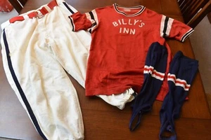 VTG mid-century wool men's LARGE baseball uniform Billy's Inn Denver Very cool! - Picture 1 of 10