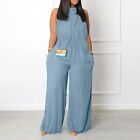 Long Sleeve Body Suit For Women Womens Overalls Casual Loose Sleeveless Wide Leg